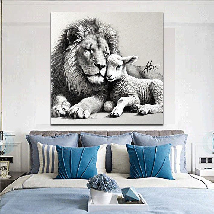 Décoration murale TBN002 : L’harmonie du lion et de l’agneau